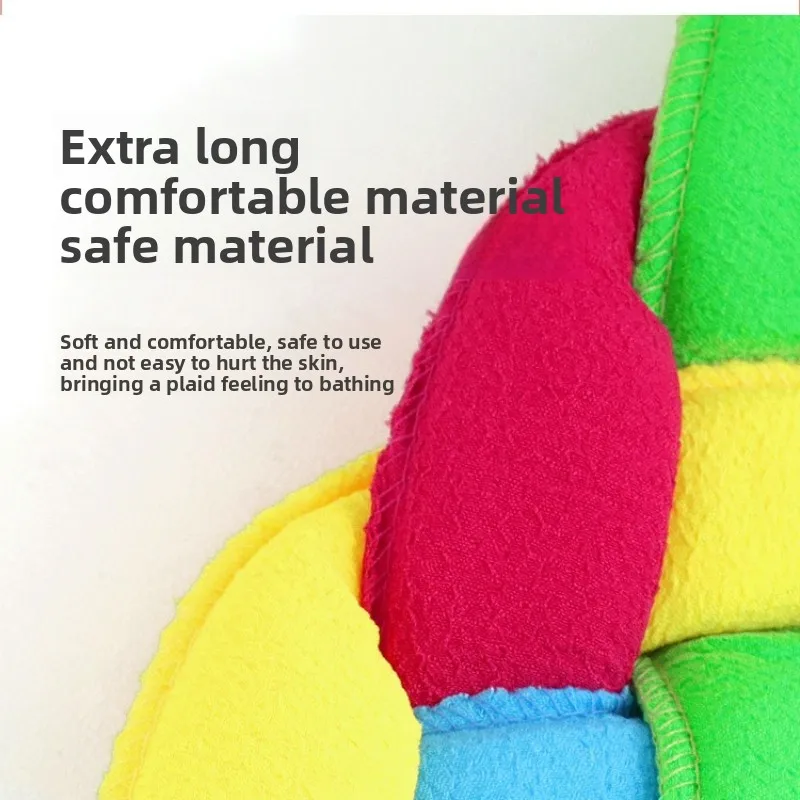 Asciugamano per la schiena intrecciato a tre fili, striscia da bagno fronte-retro, scrub per la schiena lavorato a maglia, telo da bagno, striscia per il corpo