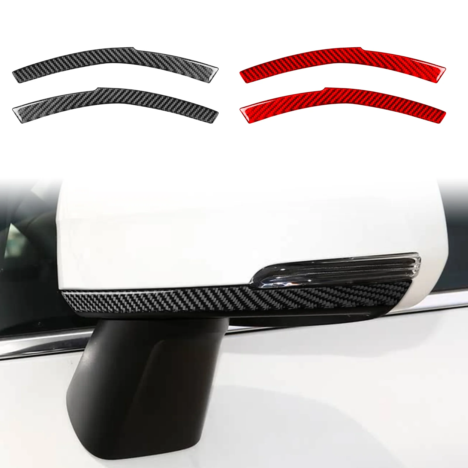 Review Mirror Protection Panel Car Accessorie Interior Cover Trim Sticker For Volvo XC60 2018—2025 Carbon Fiber Modification