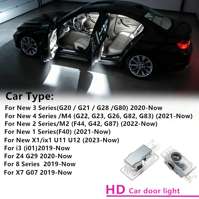 LED Car Door Interior Ghost Shadow Welcome Warning Light For BMW 1 2 3 X1 IX1 Series I3 G20 G21 G22 G23 F40 F44 U10 U11 U12 G29