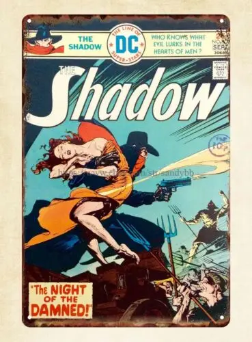The Shadow 1975 vintage repro comic metal tin sign home garden decor sign