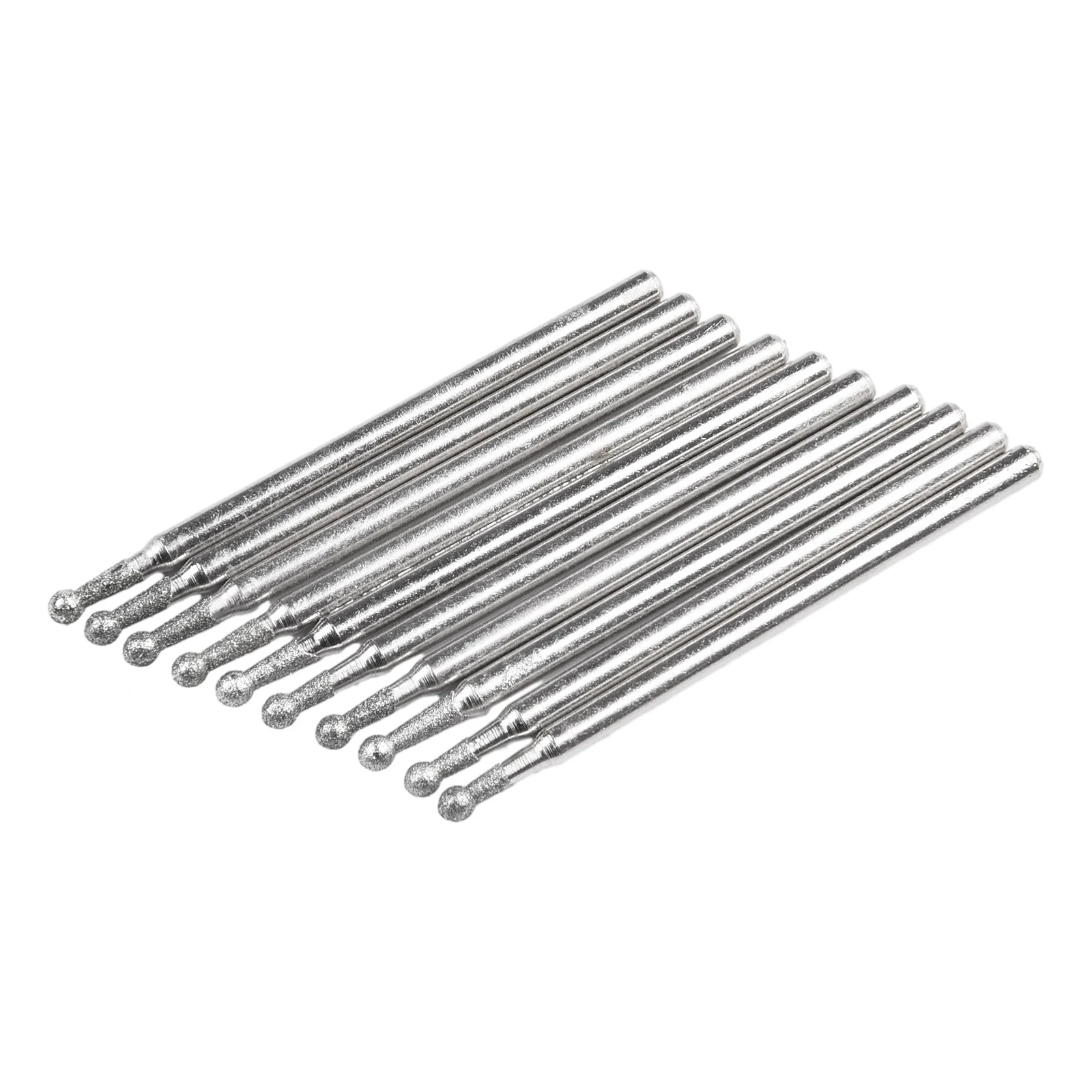 /10Pcs /2mm /Diamond Coated Spherical Rotary Burr Bits 2.35mm Shank For Electric Grinder Engraving Polishing Glass Metal Tool