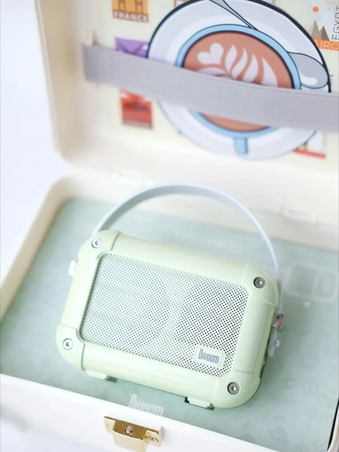 

Divoom Macchiato TWS Bluetooth Speaker Matcha Green Metal Radio Outdoor Hand-held Music Wireless Player Subwoofer Gift Box