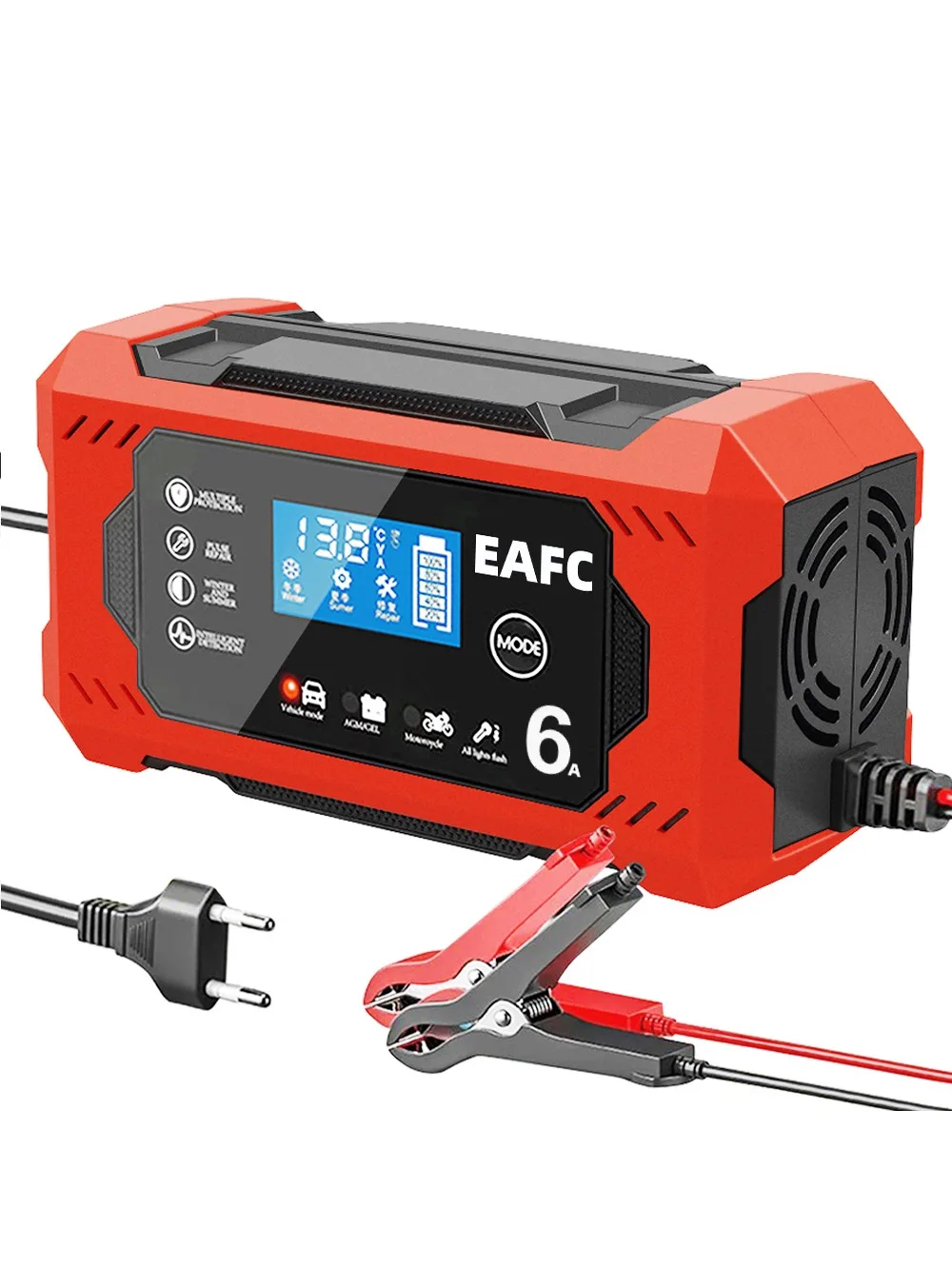 Autobatterie ladegerät 12v 6a intelligenter Schnelllade-Impuls reparatur typ Voll automatischer Stopp Dual-Mode-Blei-Säure für Motorrad-LKW