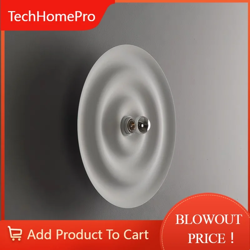 TechHPNordic Modern Circular Wall Lamp Background Wall Staircase Corridor Entrance Creative Deco Water Ripple Decorative Ceiling