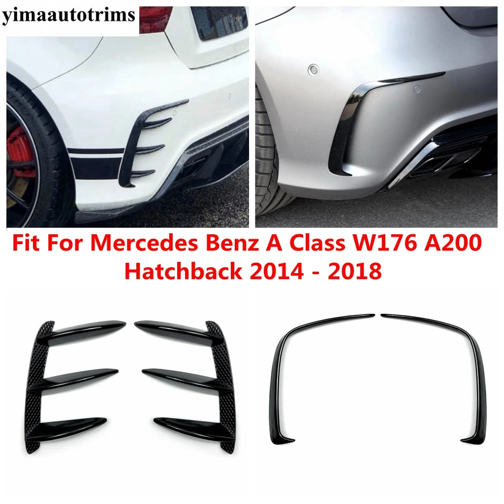 

Rear Bumper Flank Air Vent Knife Spoiler Cover Trim Accessories Exterior For Mercedes Benz A Class W176 A200 Hatchback 2014-2018