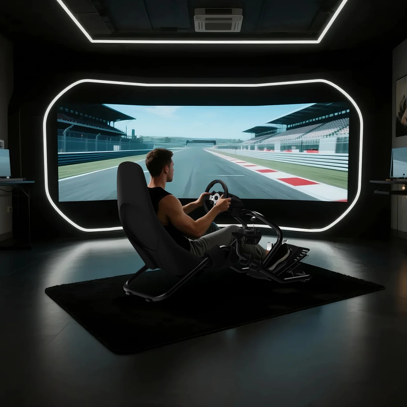 2026 Hot Sale  Fully Adjustable Racing Cockpit for Direct Drive Simulators with Robust Steel Frame for Fanatec Thrustmaster view 6