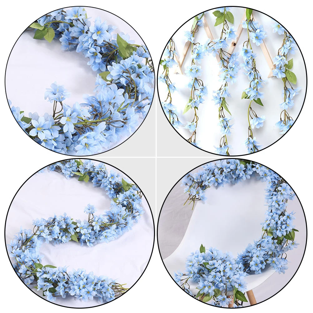 

2pcs SilkFlowers Wedding Vines Realistic Home Wall Door Imitation Flower Vine Outdoor Photo Artificial Garland
