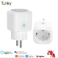 Tuya ZigBee Socket 20A EU Smart Power Plug Smart Home Remote Control Energy Metering Outlet Voice Control Via Google Home Alexa