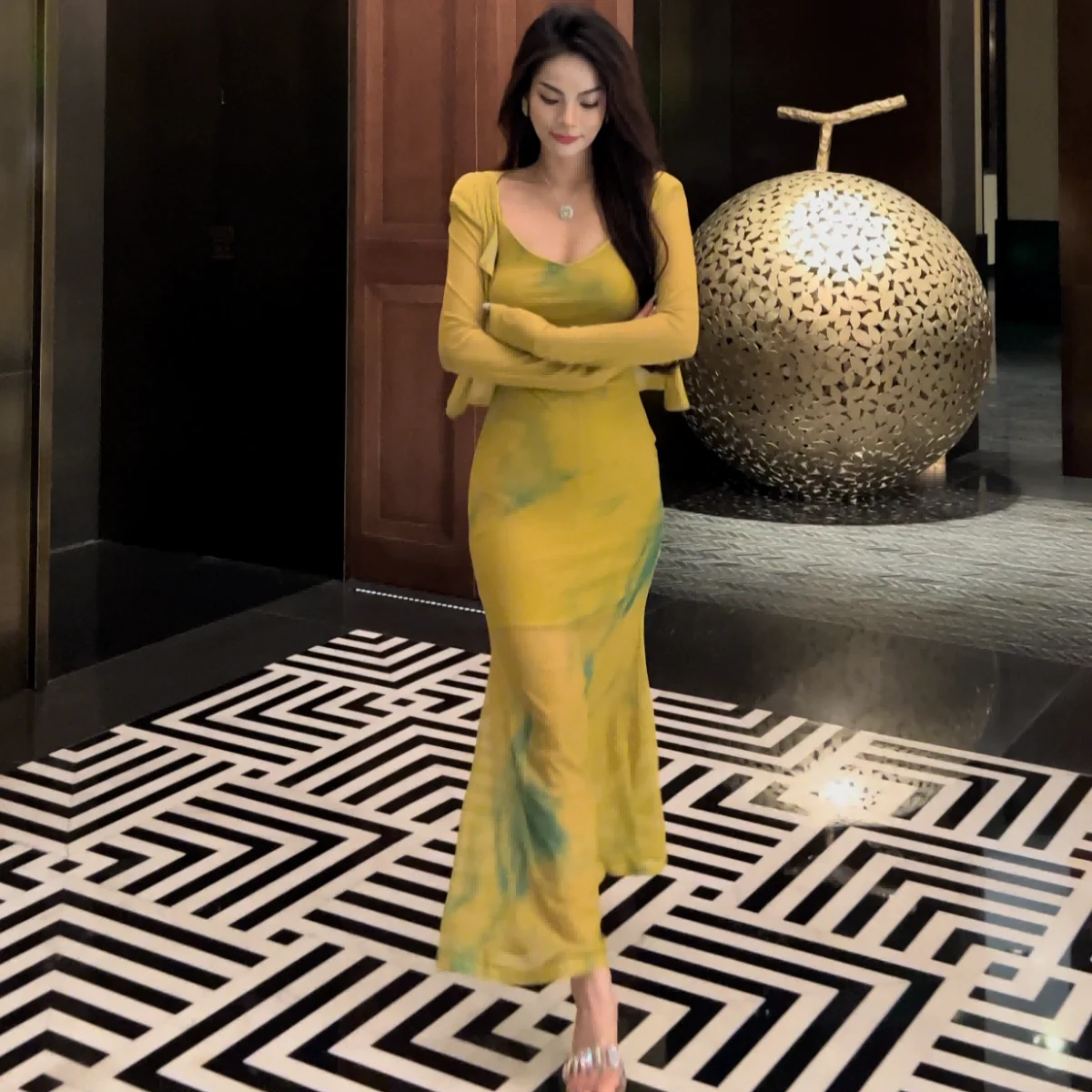 

Летний модный комплект Ele для женщин: платье без бретелек и кардиган-накидка, комплект из двух предметов