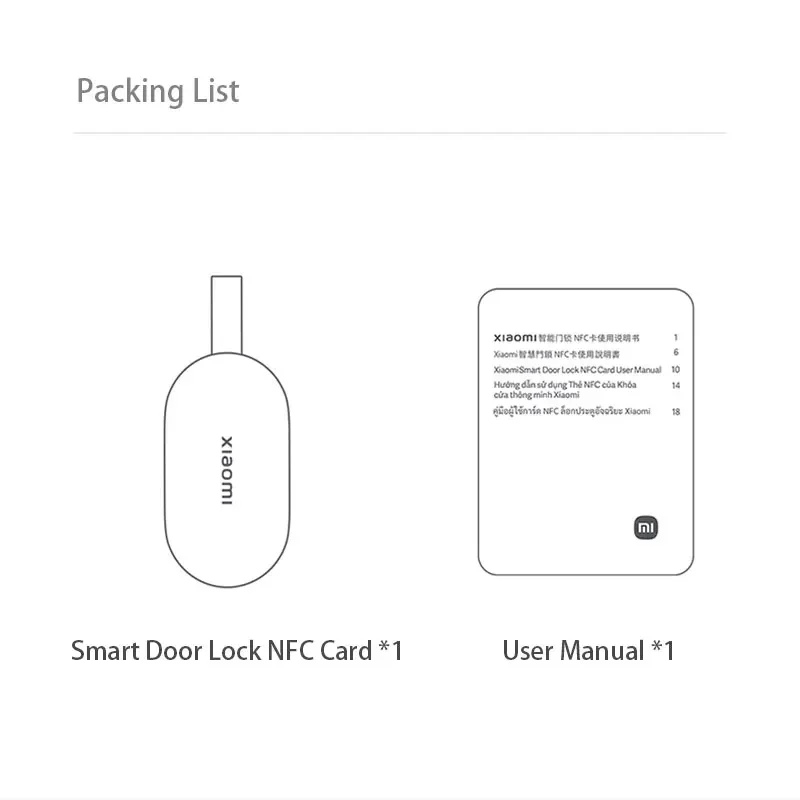 Karta Xiaomi NFC dla inteligentny zamek do drzwi Xiaomi z funkcją NFC EAL5 + karta bezpieczeństwa mały rozmiar dla bezpieczeństwa w domu