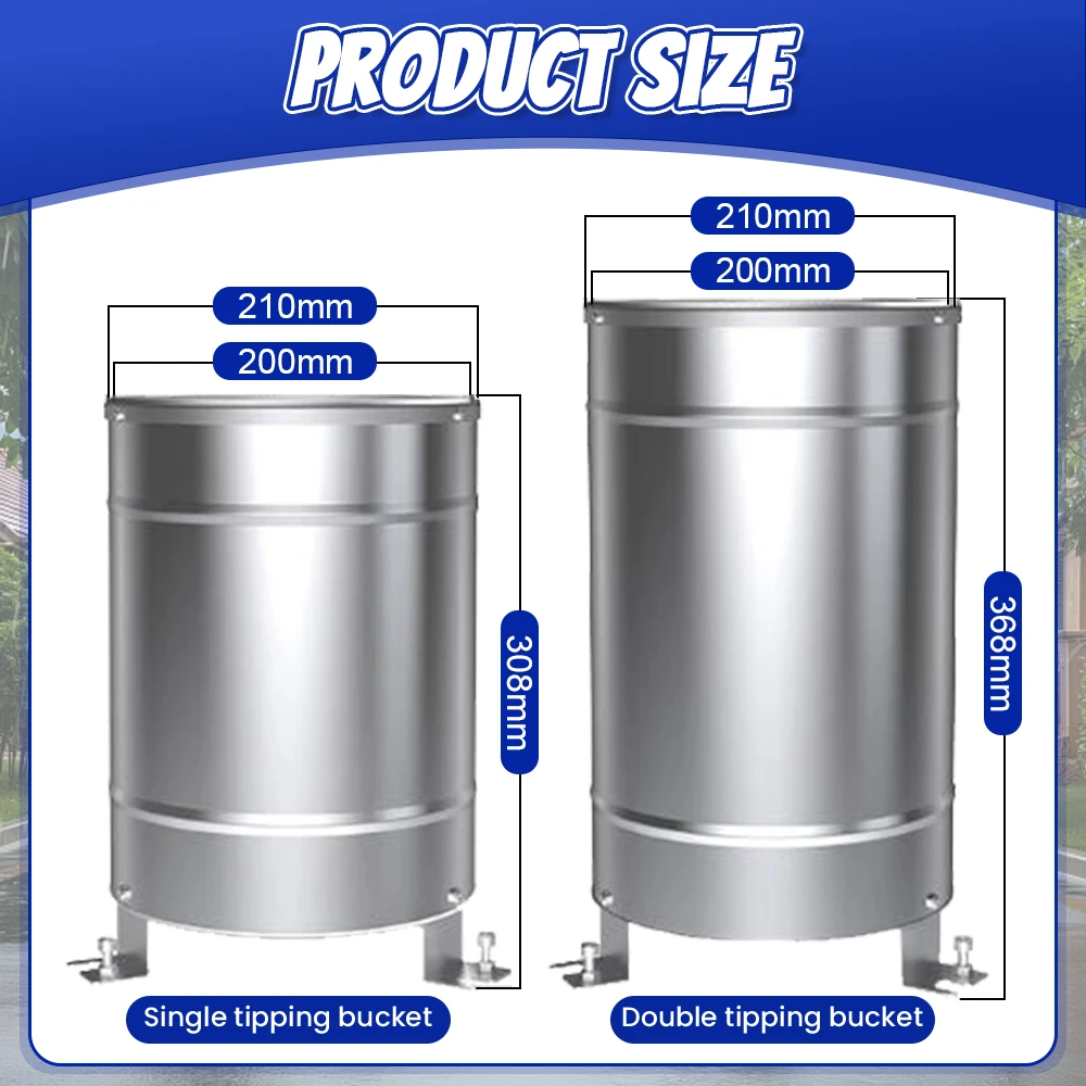 Full Stainless Steel Rain Sensor Module Tipping Bucket Type Rainfall Measurement Highly Accurate Transmitter Pulse RS485 0.2MM