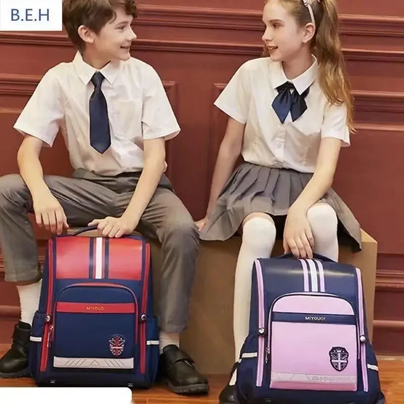 Mochila Resistente à Água para Meninos e Meninas do Ensino Primário, Proteção de Carga, Ultra Leve, Nova, 1-6, Grau 6-12 Anos de Idade