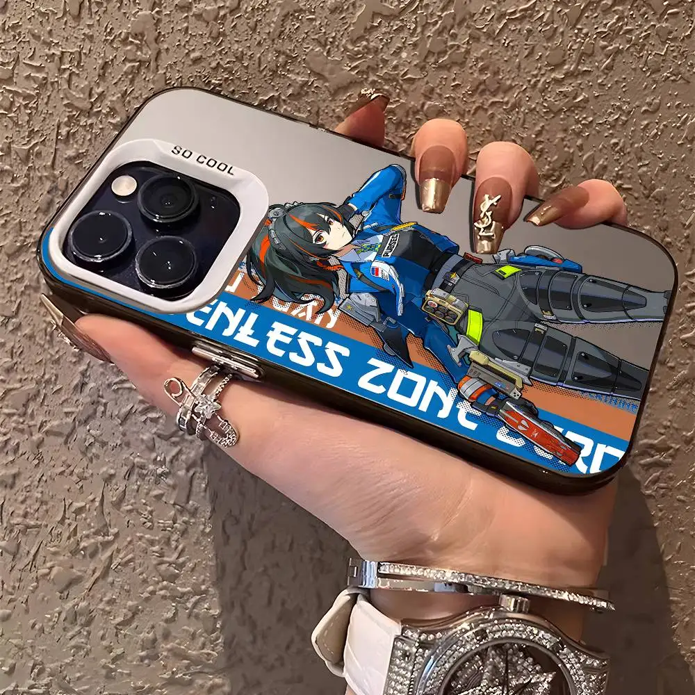 ZZZ Zhu Yuan جراب هاتف آيفون 17 16 15 14 13 12 11 Pro Max Air متعدد الألوان ماتي ليزر معدني أورورا فوندا