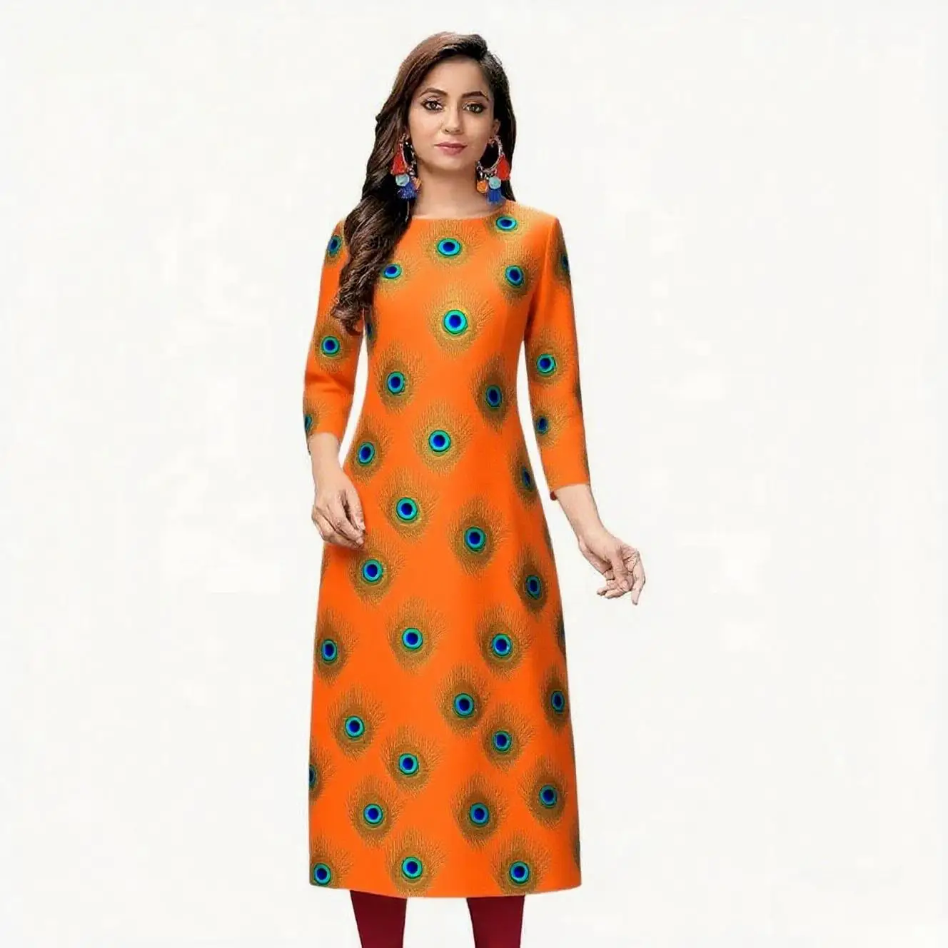 فستان كورت مريح غير رسمي للنساء المسلمات أنبوب مستقيم طاووس عرقي جميع المناسبات مثل عيد الميلاد Abito Donna Musulmana #3