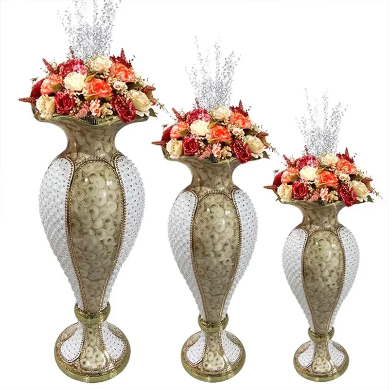 for HJ260006 Large Polyresin Vase Tall Glass Flower Vase Wedding Party Decoration Fiberglass Floral Centerpiece Resin Vases