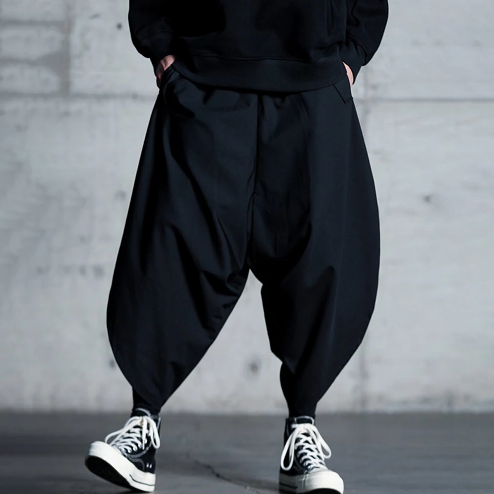 

Мужские весенние брюки-шаровары с неровным краем в стиле Y2K, хип-хоп, уличная мода, темный готический стиль, повседневные брюки, мужская одежда 2026