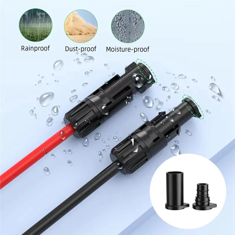 ABZC 100 Pairs Solar Panel Connector Caps, IP68 Weather Dustproof Male & Female Dust Covers for Solar Connectors