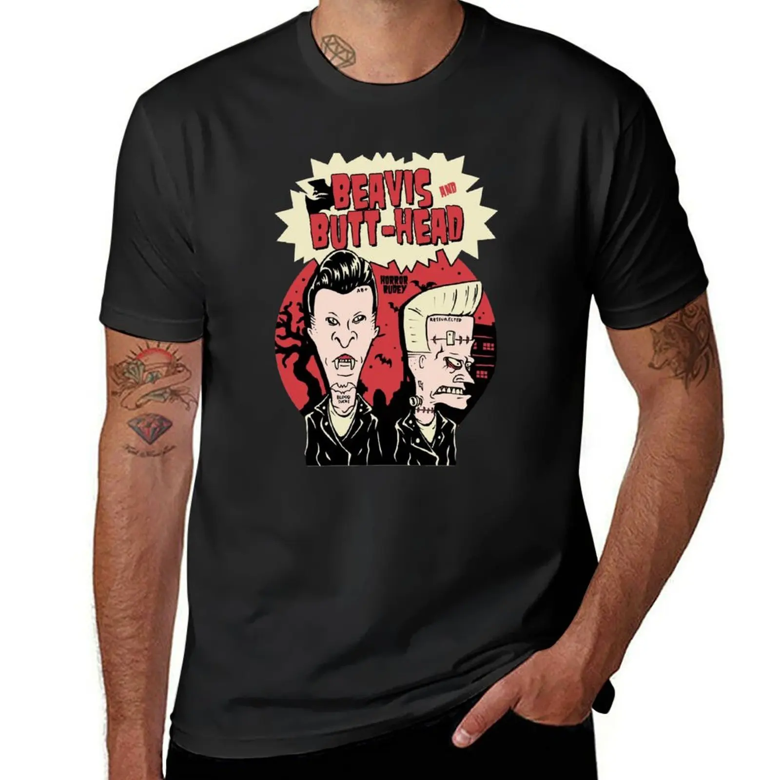 Beavis-and-butthead เสื้อเสื้อยืดลายฮาโลวีนแนวสยองขวัญ, เสื้อความงามเสื้อผ้าน่ารักสำหรับผู้ชาย