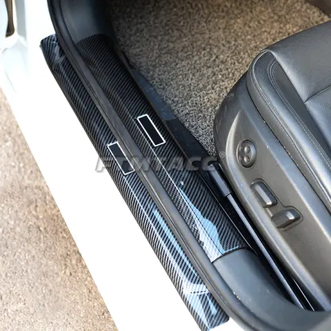 ABS 탄소 섬유 자동차 도어 씰 스커프 플레이트 가드 프로텍터 커버 트림, 아우디 A3 A5 Q3 Q7 Q8 E-TRON, 8 개