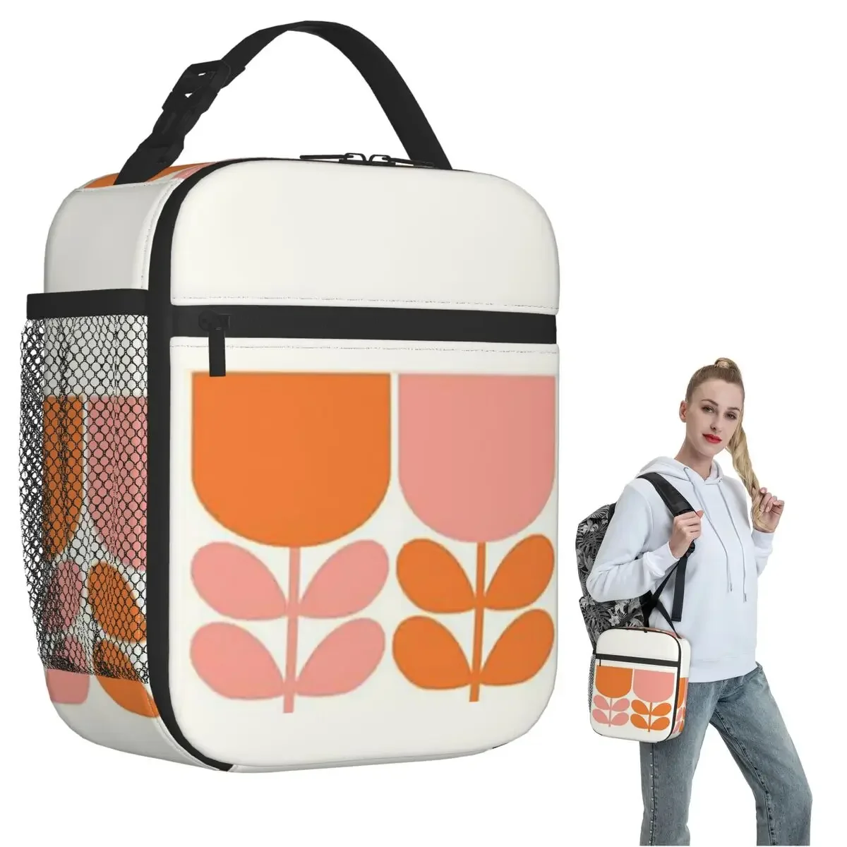 Spring Bloom Orla Kiely 6 Insulated Lunch Bag for Women Children Portable Food Boxes Thermal Lunch Box Tote