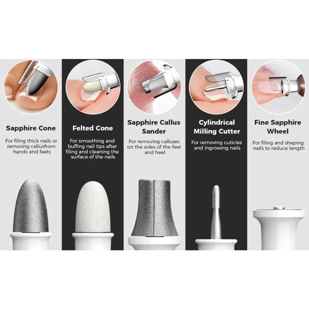 Kit profesional de manicura y pedicura, herramientas de pedicura para pies, juego de lima de uñas con taladro eléctrico, herramientas para manos y pies y uñas
