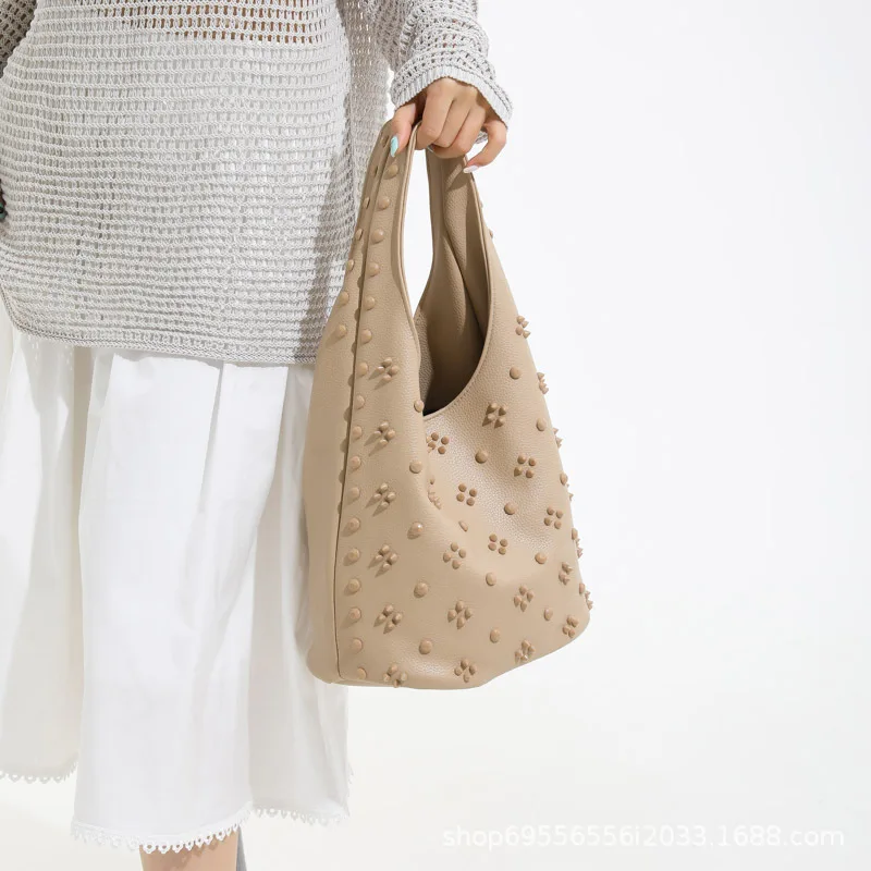 

2025 Motorcycle Underarm Bag Spacious Bucket Purse for Women Vintage Crossbody Tote Luxe Day-to-Night Bag, Fashion Shoulder Bag​