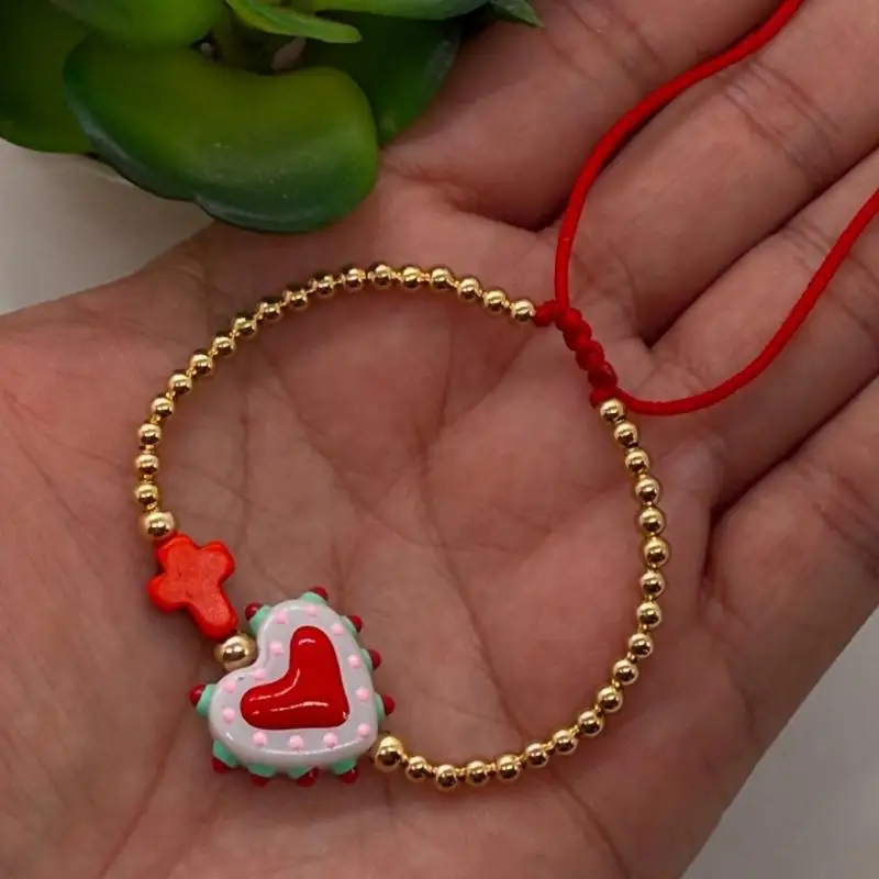 Damen Bohemian Perlenarmband mit bunten Herz- und Sternanhängern, verstellbare Kette, perfekt für den täglichen Gebrauch, Urlaub und als Geschenk. – Detail 5