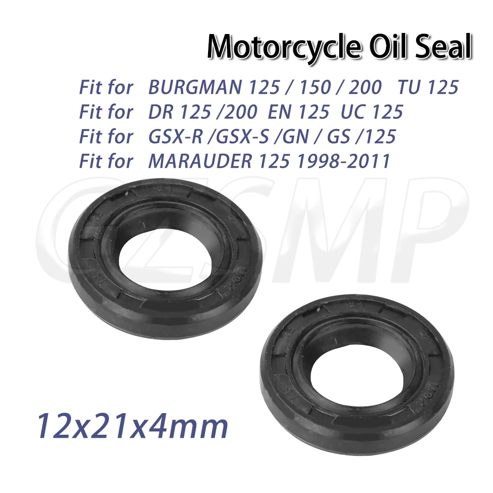 

2/4/10pcs Motorcycle 12x21x4mm Oil Seal Fit for SUZUKI DR200 1986-2017 DR-Z125 BURGMAN 150 200 EN GS GSX-R 125