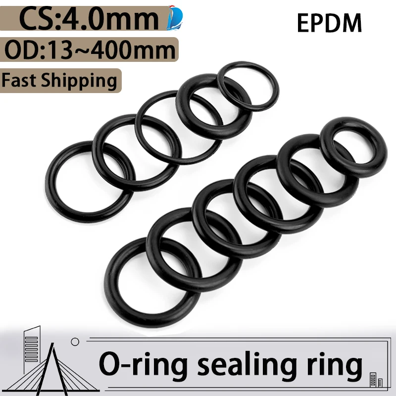 EPDM Rubber O-Rings CS 4MM OD13-400mm Industrial Gasket Sealing Ring Chemical High Temperature Resistant for Harsh Environments