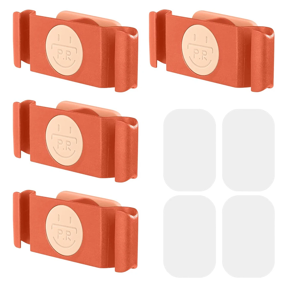 キッチン家電用の粘着性コードオーガナイザー、家電コードホルダー、回転ラップ、オレンジ、4個