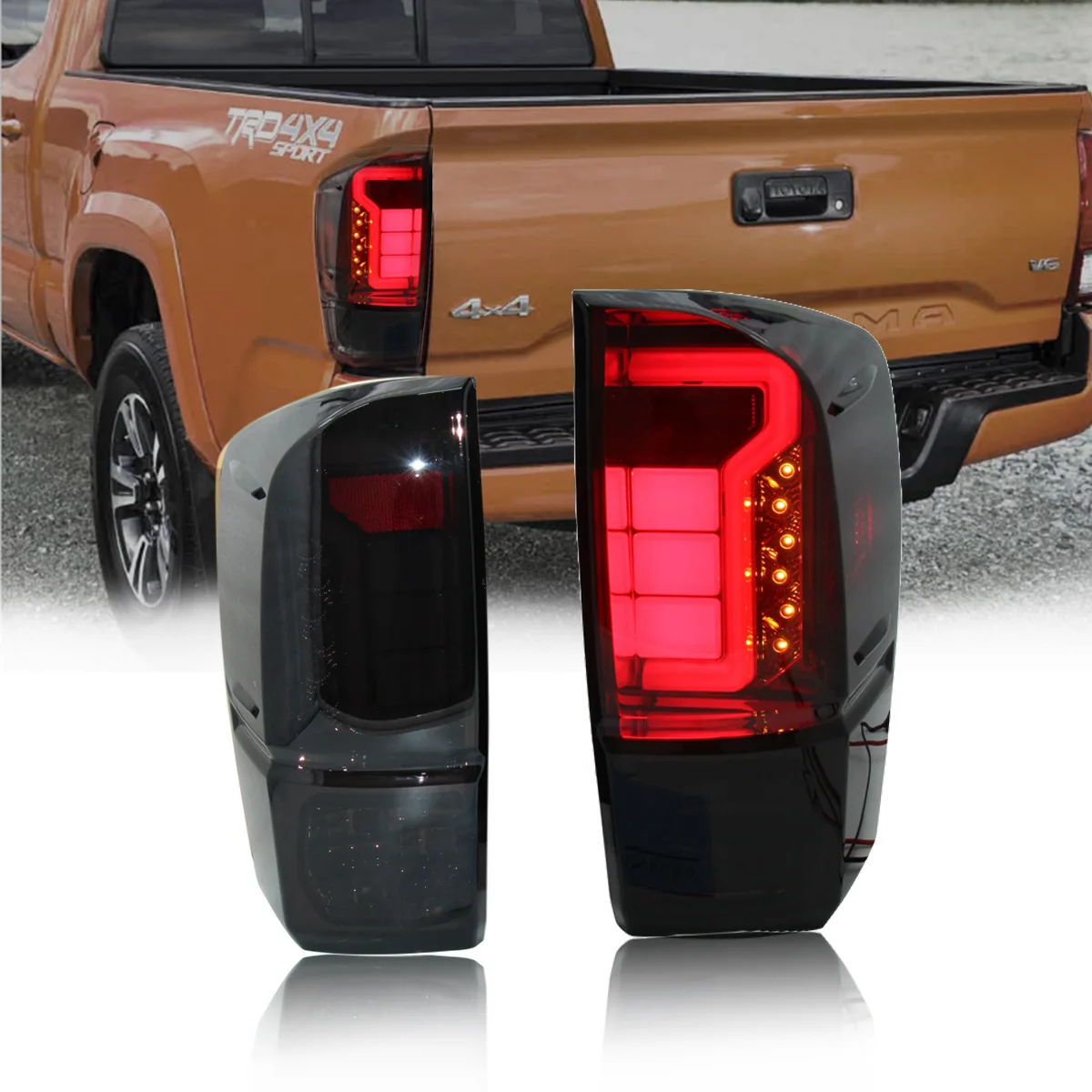 

JunCar для Toyota Tacoma 2016, Tacoma Tacoma, черненые задние фонари в сборе, модифицированные стоп-сигналы