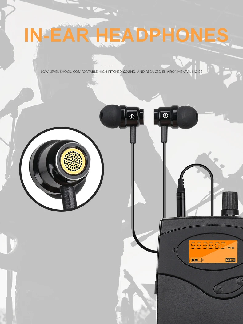 IEM2050 Wireless Omnidirectional Condenser Microphone Headset System XLR for Stage Performance Recording Studio Musicians