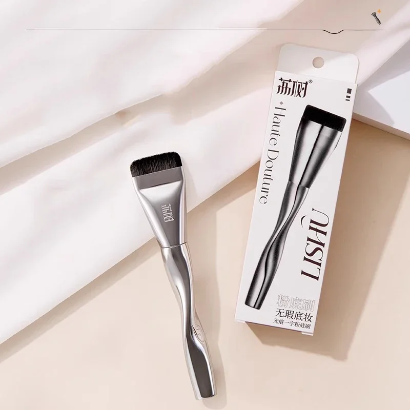 Brocha de maquillaje fina para Base sin marcas, brocha para Base, brocha para contorno plano y fino y ligero, brochas de maquillaje en crema para base