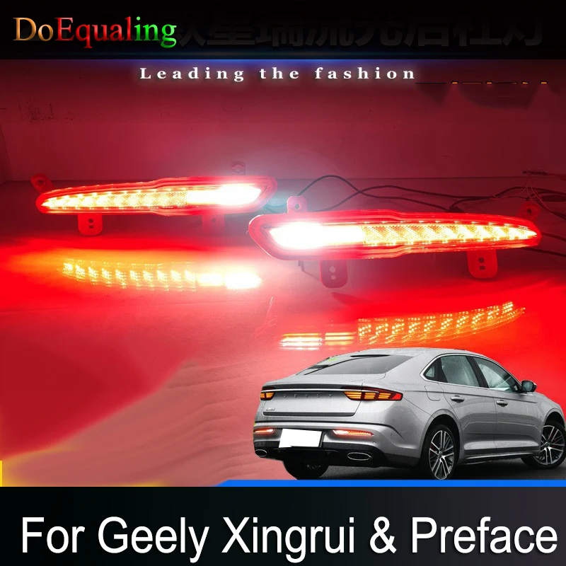 

For Geely Preface Xingrui 2023 2024 Modified Rear Bumper Light Brake Dedicated LED Tail Flow Turn Signal Navigation Light Parts