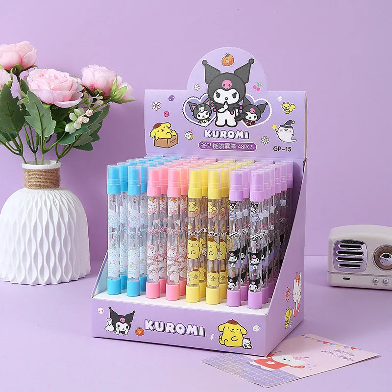 Imagem -02 - Sanrio Cartoon Spray Gel Pen Sanrio Cinnamoroll Mymelody Kuromi Estudante Álcool Desinfecção Assinatura Caneta Bonito Presente da Menina