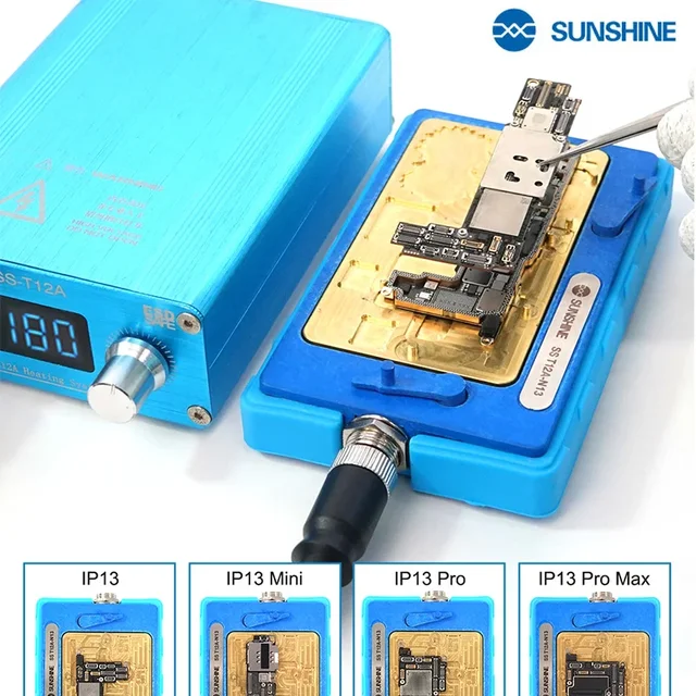 Platforma do podgrzewania SUNSHINE T12A do lutowania płyt głównych iPhone 17 13 14 15 16 Pro MAX, stół lutowniczy, podgrzewacz do rozlutowywania