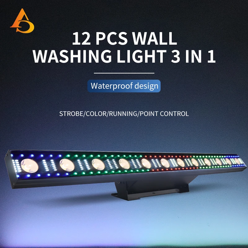 12x3W LED Wall Washer Light Bar RGB 3in1 Beam Wash Wall for Bar Disco Party LED Wash Wall Light