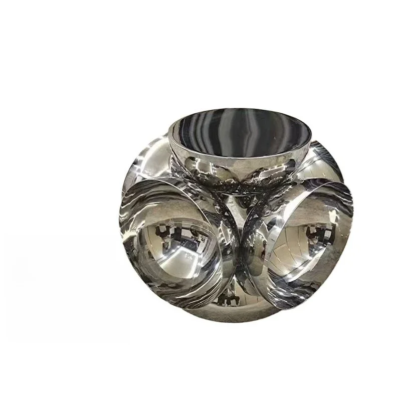 

Stainless steel mirror art coffee table minimalist daylight wheel space side table living room corner table