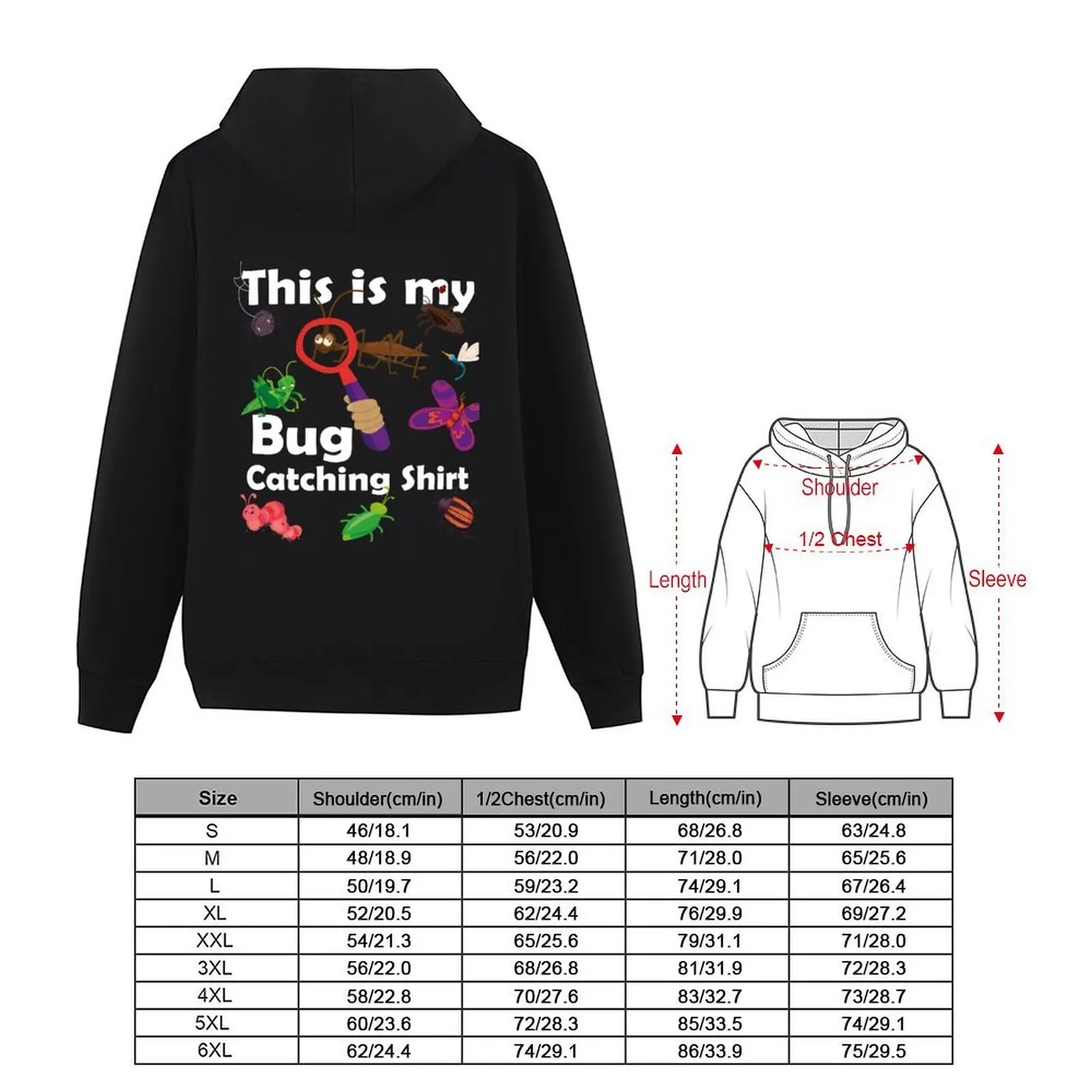 قميص This Is My Bug Catching - تصميم حشرة ممتع للأولاد والبنات، ملابس خريفية للرجال، سترة بغطاء للرأس