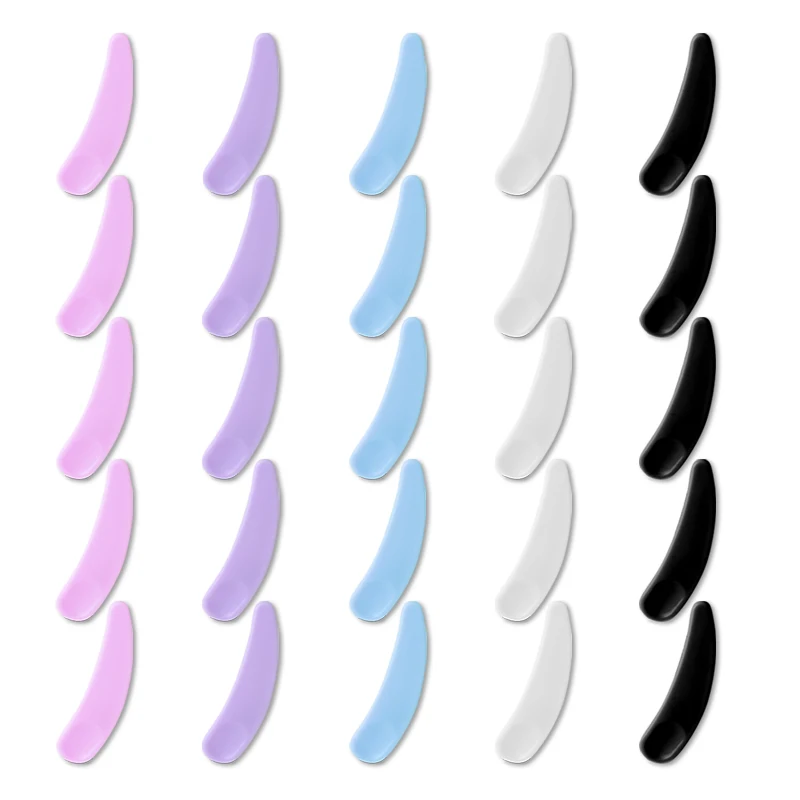 J59(1)--- 25個/ロット 高級感あふれる三日月型スプーン フェイスクリームスプーン ミニコスメスクレーパー マスククリームスプーン アイクリームスプーン