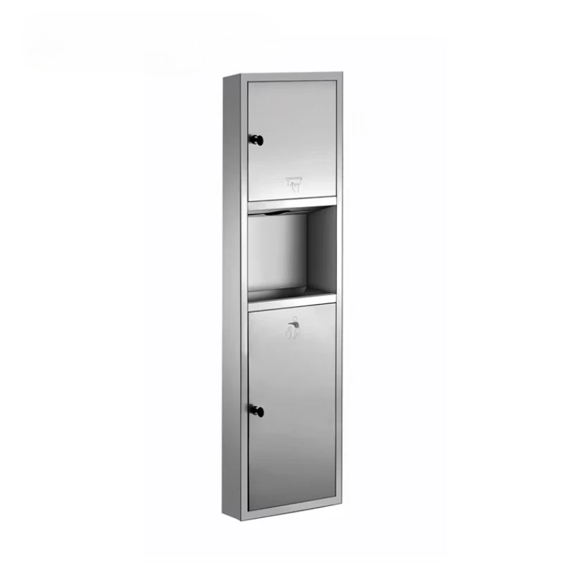 Commercial stainless steel tissue holder, embedded trash can, sanitary tissue holder with trash can