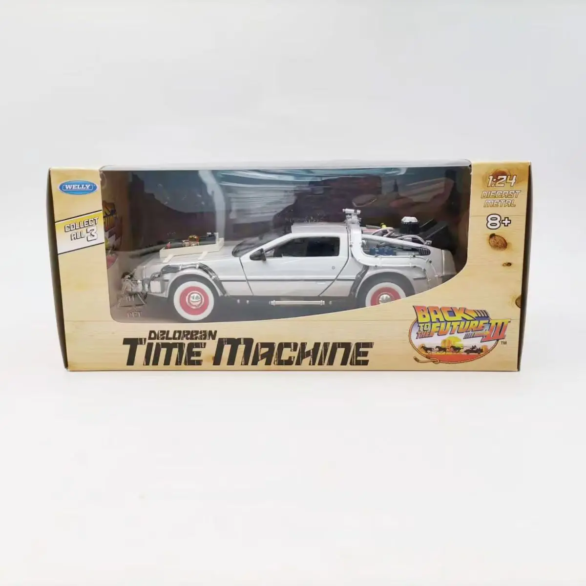WELLY Alloy 1:24 Back To The Future Time Machine Part 1/2/3 DMC-12