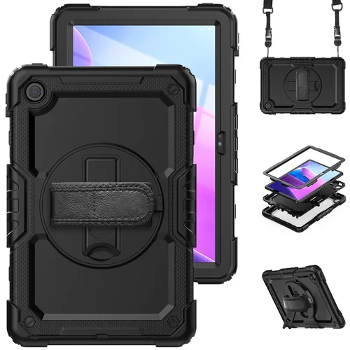 Para Lenovo Tab M11 M10 3.a TB328FU M10 Plus 10,3 X606F HD 2a generación TB-X306F 10,1 funda con soporte + correa para el hombro funda a prueba de golpes