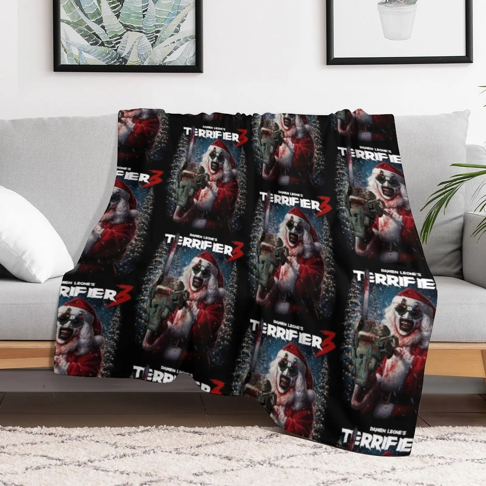 Terrifier 3 Christmas Throw Blanket funny gift Decorative Sofas Blankets