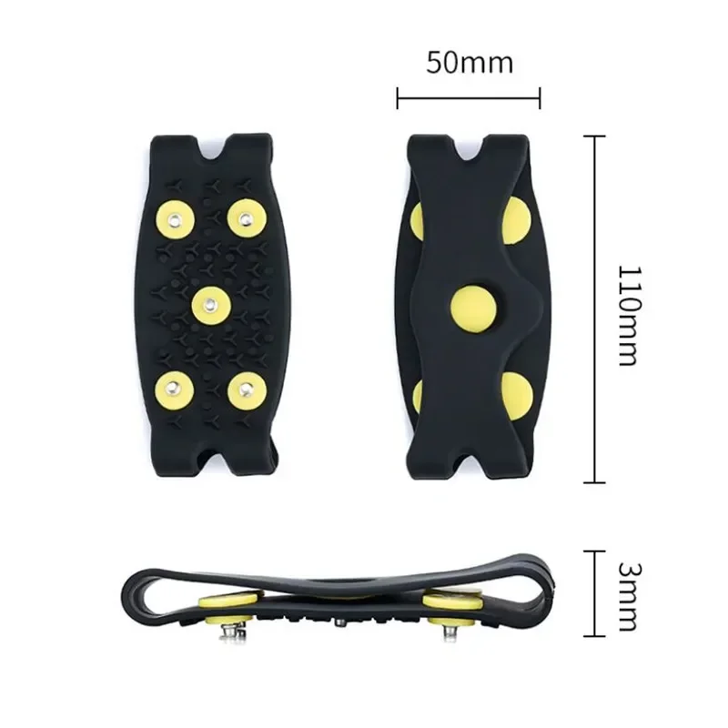 1Pair 5-Stud Snow Ice Claw Climbing Anti Slip Spikes Grips Crampon Cleats Sport Shoes Cover for Women Men Boots Cover Size 35-43