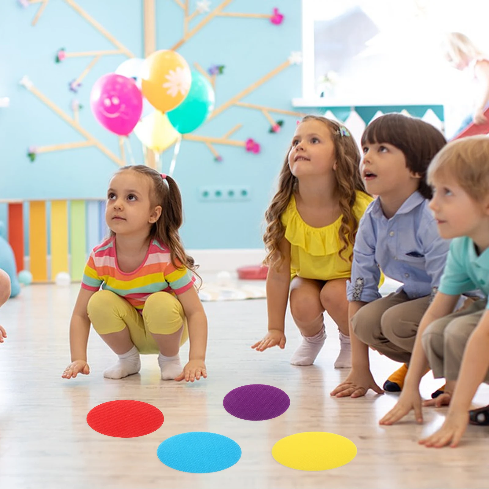 

30 Pcs Round Game Trainning Sticker Circular for Floor Training Classroom Carpet Marker Family