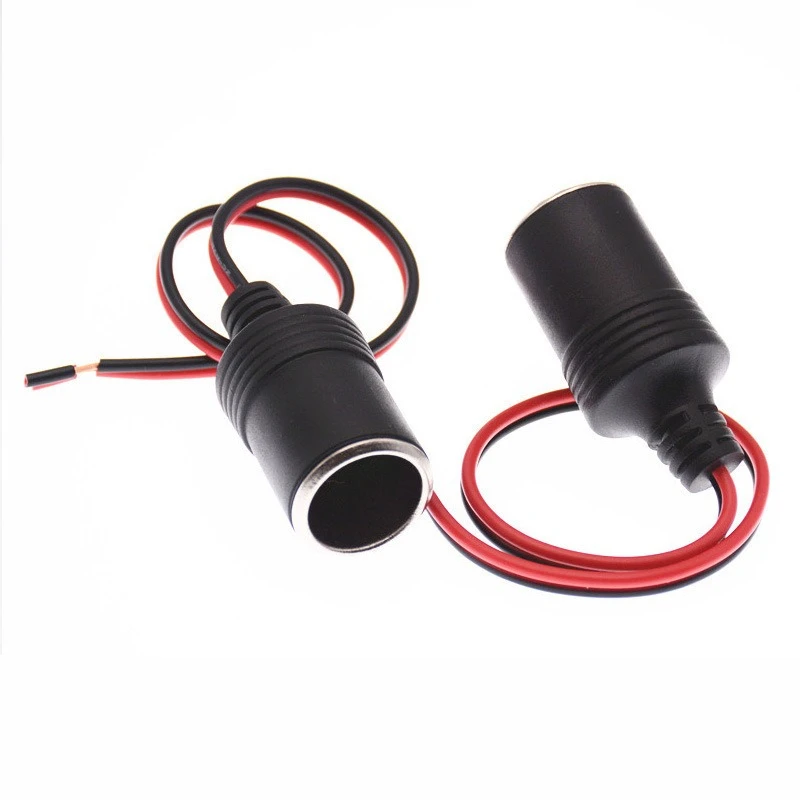 5Pcs High Current Car Cigarette Lighter Female Socket With 0.3M Cable, Vehicle Charger Test Receptacle
