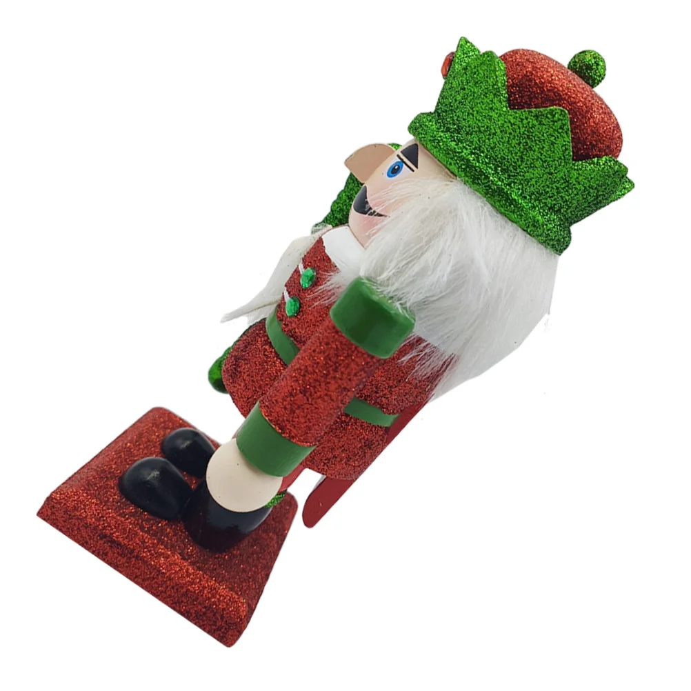 

Festival Nutcracker Wood Craft Christmas Ornament Adorable Desktop Decor Break Resistant Vivid Design Multi Scene Use