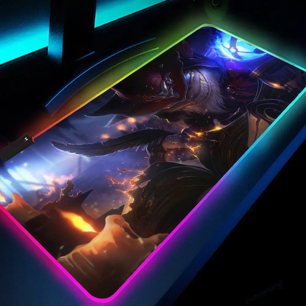 1pc Master Arcanist Ziggs League Of Legends XXL RGB Gaming Mouse Pads HD Black Gamer Accessories Large LED