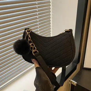 Mini Bolsas de Ombro Femininas de Feltro da Moda, Bolsas de Mão Axilares com Design Avançado, Mini Bolsa Sela